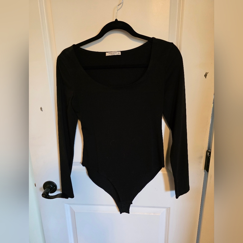 Mango Black Long Sleeve Top